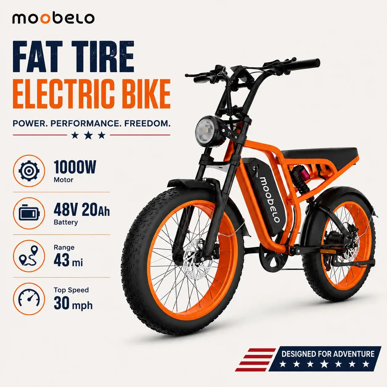 1000W electric dirt bike, 48V detachable battery, suitable for all-terrain riding, 20-inch punctureproof tires bike electric by Beastly Survival Outlet