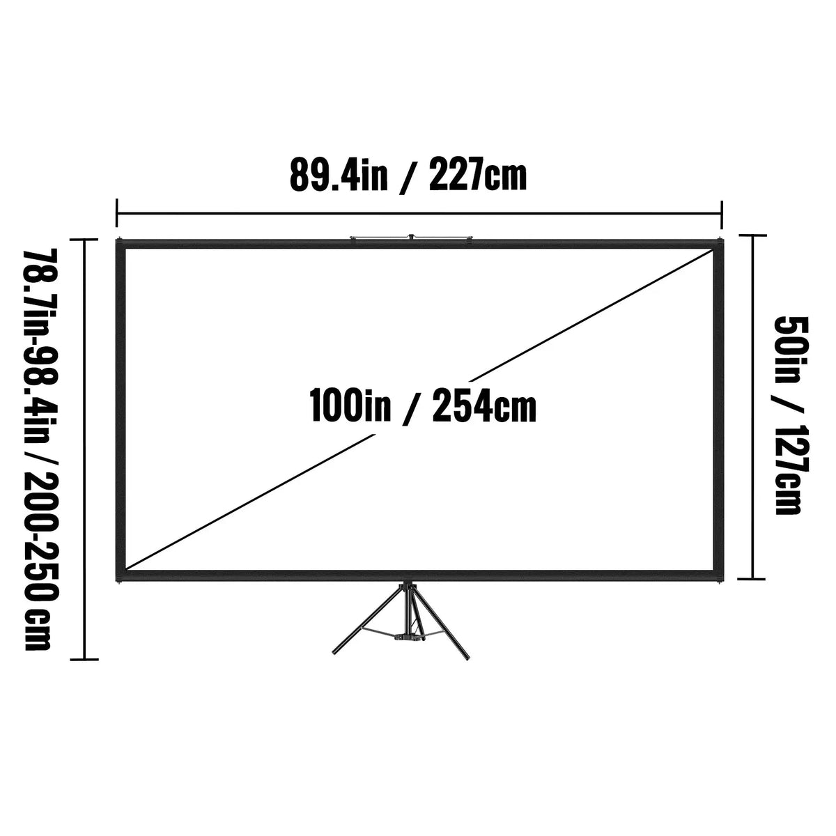 SucceBuy 100 Inch Tripod Projector Screen with Stand 16:9 4K HD Portable Projection Home Cinema for Indoor & Outdoor Projection by Beastly Survival Outlet