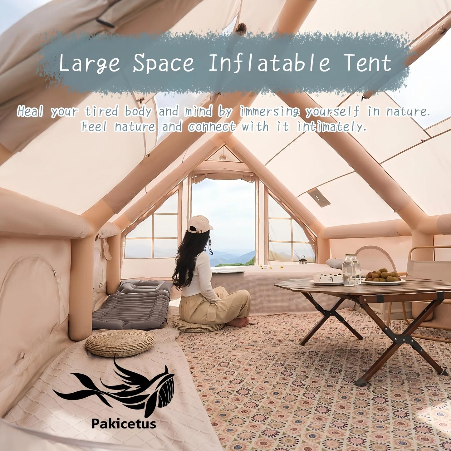 Pakicetus Colossal Inflatable Camping Tent With Skylight Mesh by Beastly Survival Outlet