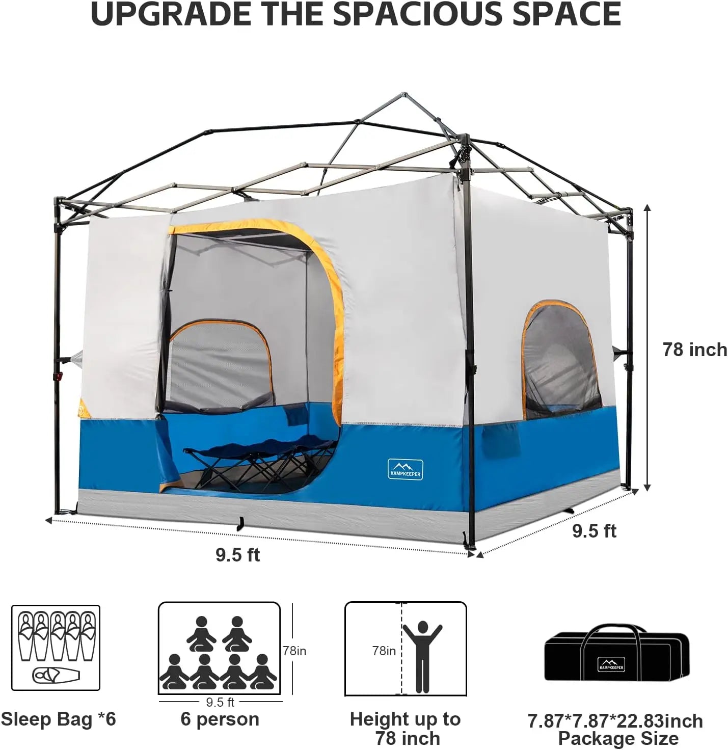 Camping Inner Tent for Pop Up Canopy with Vented Roof Design