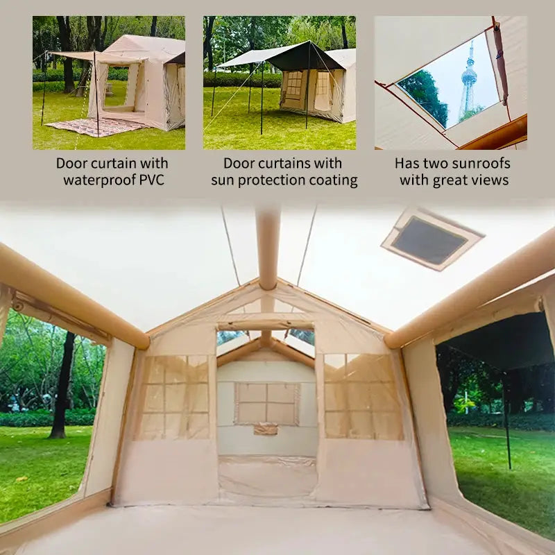 10 To 12 People Inflatable Camping Tents Easy Setup Glamping by Beastly Survival Outlet