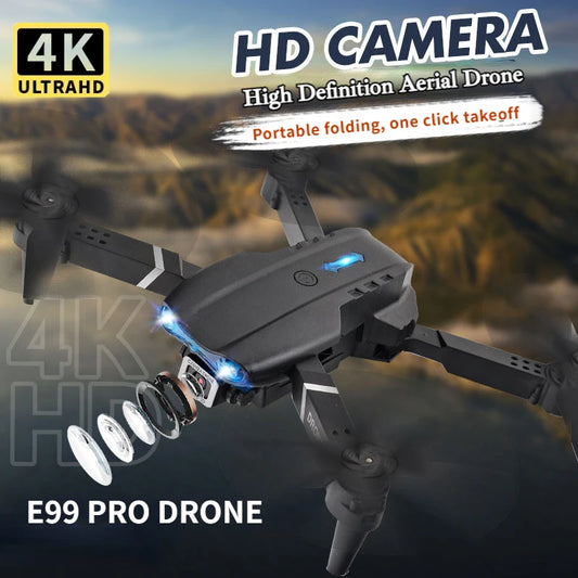 E99Pro RC Drone 4K Camera Foldable FPV WiFi Height Hold Gift
