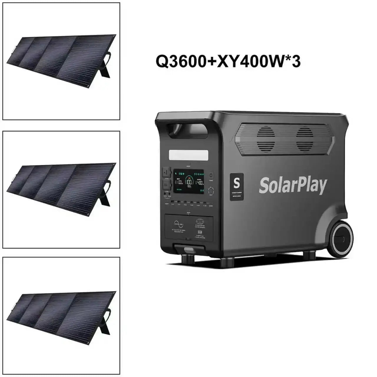 SolarPlay 3600W Portable Power Station Foldable Solar Panels by Beastly Survival Outlet
