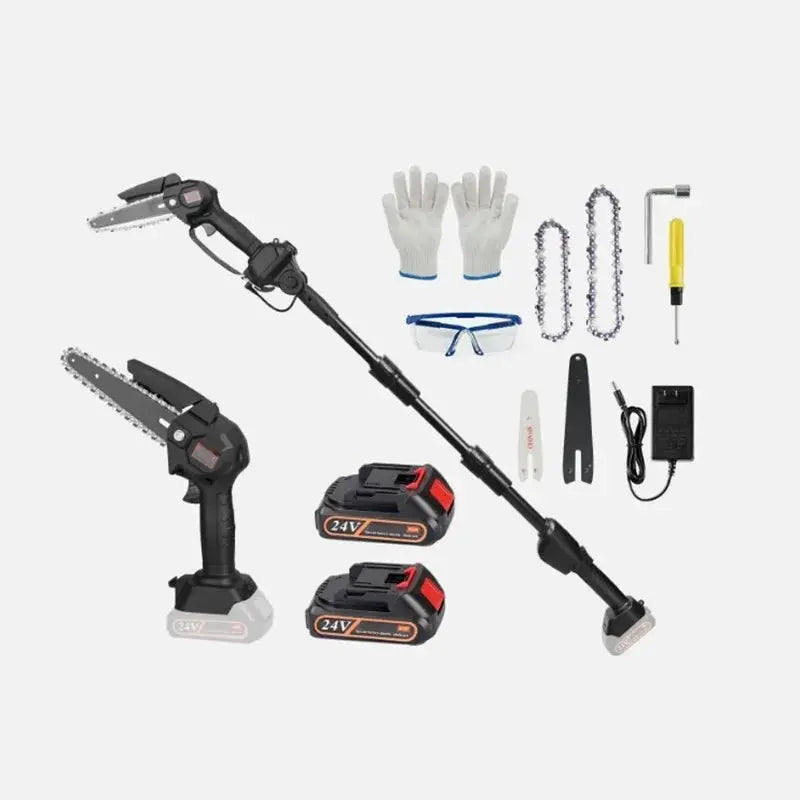 High-branch Handheld Saw Mini Electric Rechargeable Lithium Battery Single-hand Saw Pruning Felling 2-in-1 Cordless Pole Saw by Beastly Survival Outlet