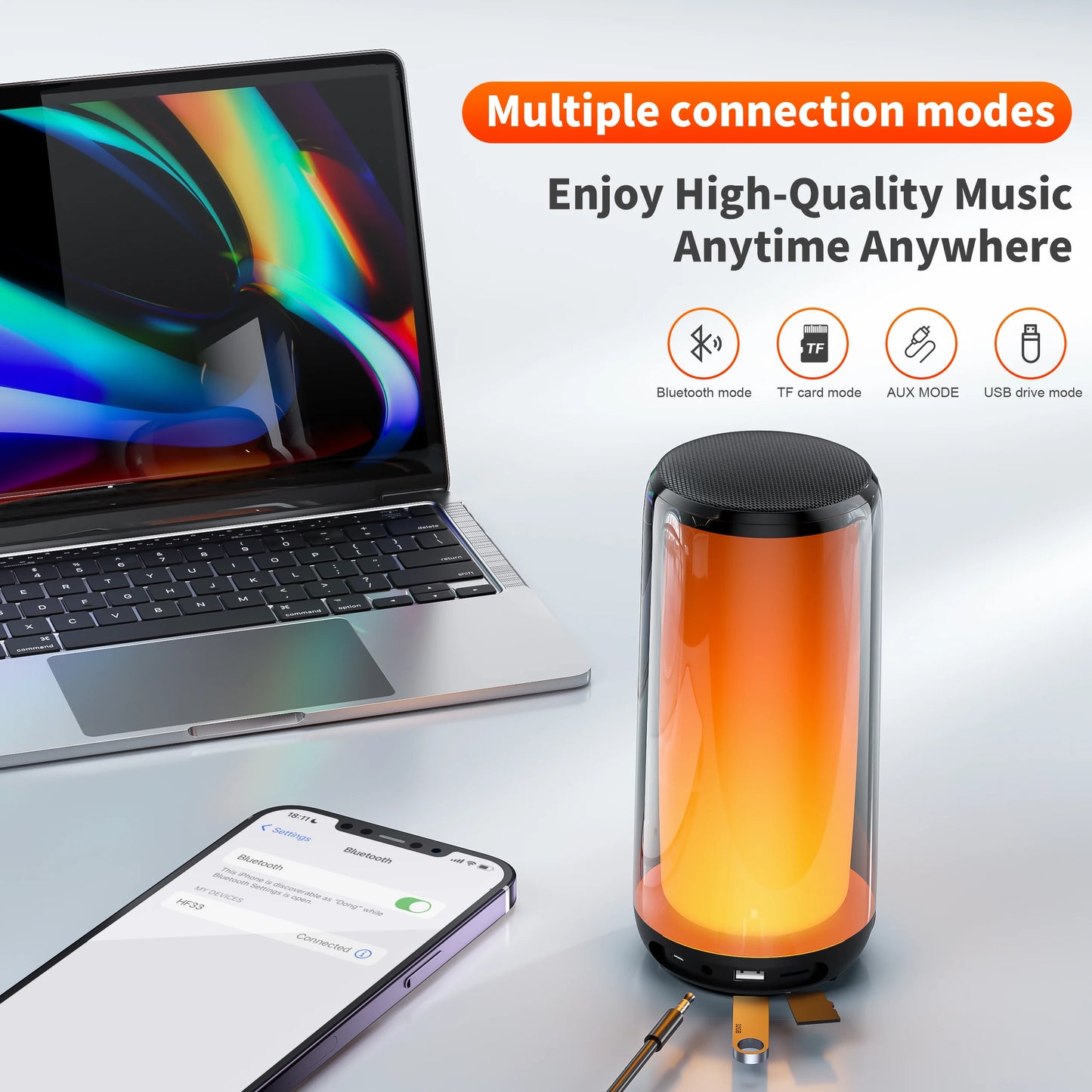 QERE Bluetooth Hi Res 10W Portable HiFi Speaker IPX5 Durable
