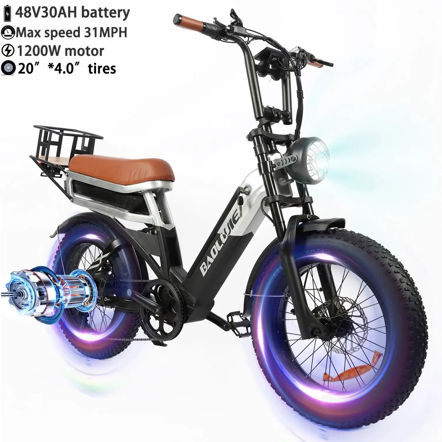 Baolujie Peak Dual Motor Electric Bike 3000W 5000W 48V 38MPH by Beastly Survival Outlet