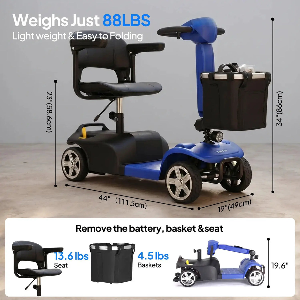 X02 4 Wheel Folding Electric Elderly Mobility Scooter 250W Motor 24V 10.4Ah Lead-acid Battery,Battery 10Miles Range 5MPH Solid Tires Anti‑tip Wheels LED Light For Seniors Disabled Adults by Beastly Survival Outlet X02 4 Wheel Folding Electric Elderly Mobility Scooter 250W Motor 24V 10.4Ah Lead-acid Battery,Battery 10Miles Range 5MPH Solid Tires Anti‑tip Wheels LED Light For Seniors Disabled Adults Beastly Survival Outlet