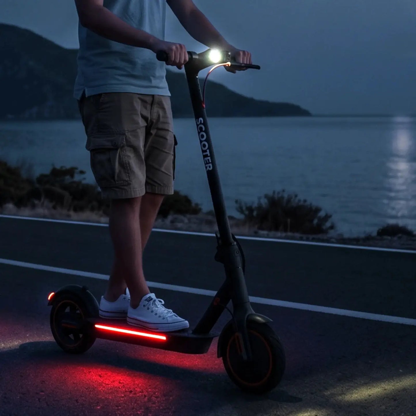 Electric Scooters for Adults, 8.5' Tire, Max 19 Miles and 19 Mph, 550W Foldable E Scooter with Side Light & APP by Beastly Survival Outlet