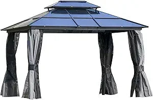 10 By 12 Hardtop Gazebo With Aluminum Polycarbonate Roof