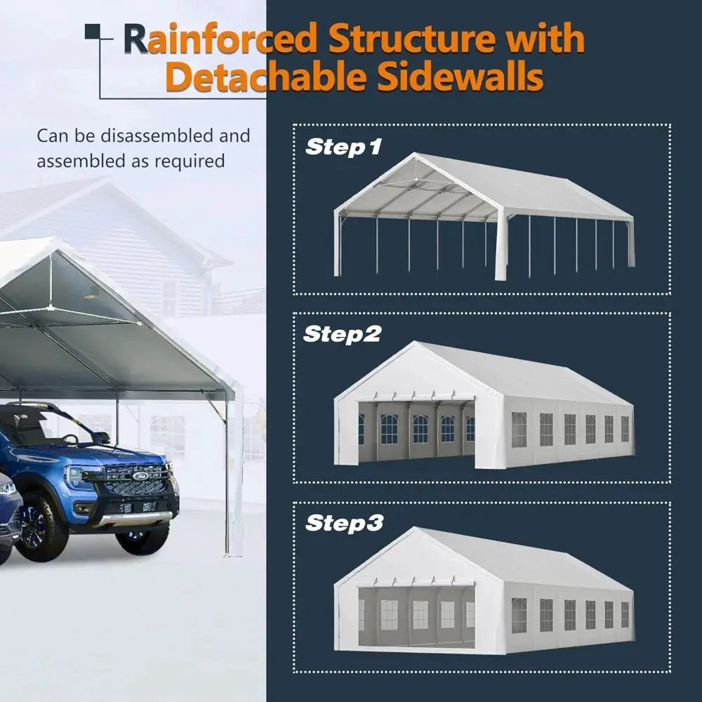 20x40ft Outdoor Heavy Duty Party Tent, Carport Wedding Event Shelter, Large Commercial Canopy with Removable Sidewalls, BBQ Wedd by Beastly Survival Outlet