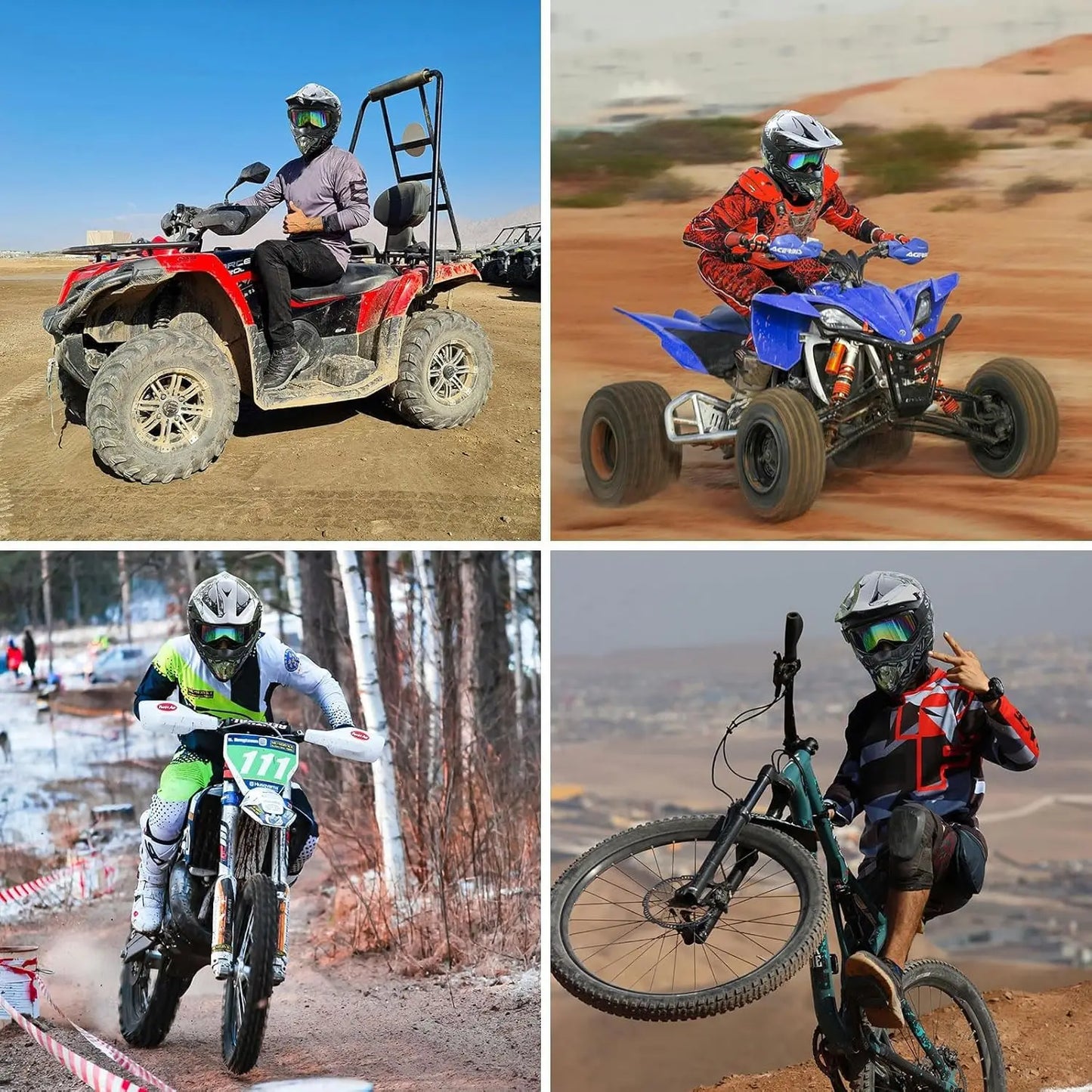 DOT Full Face Motocross Helmet with Gloves Goggles and Mask Set