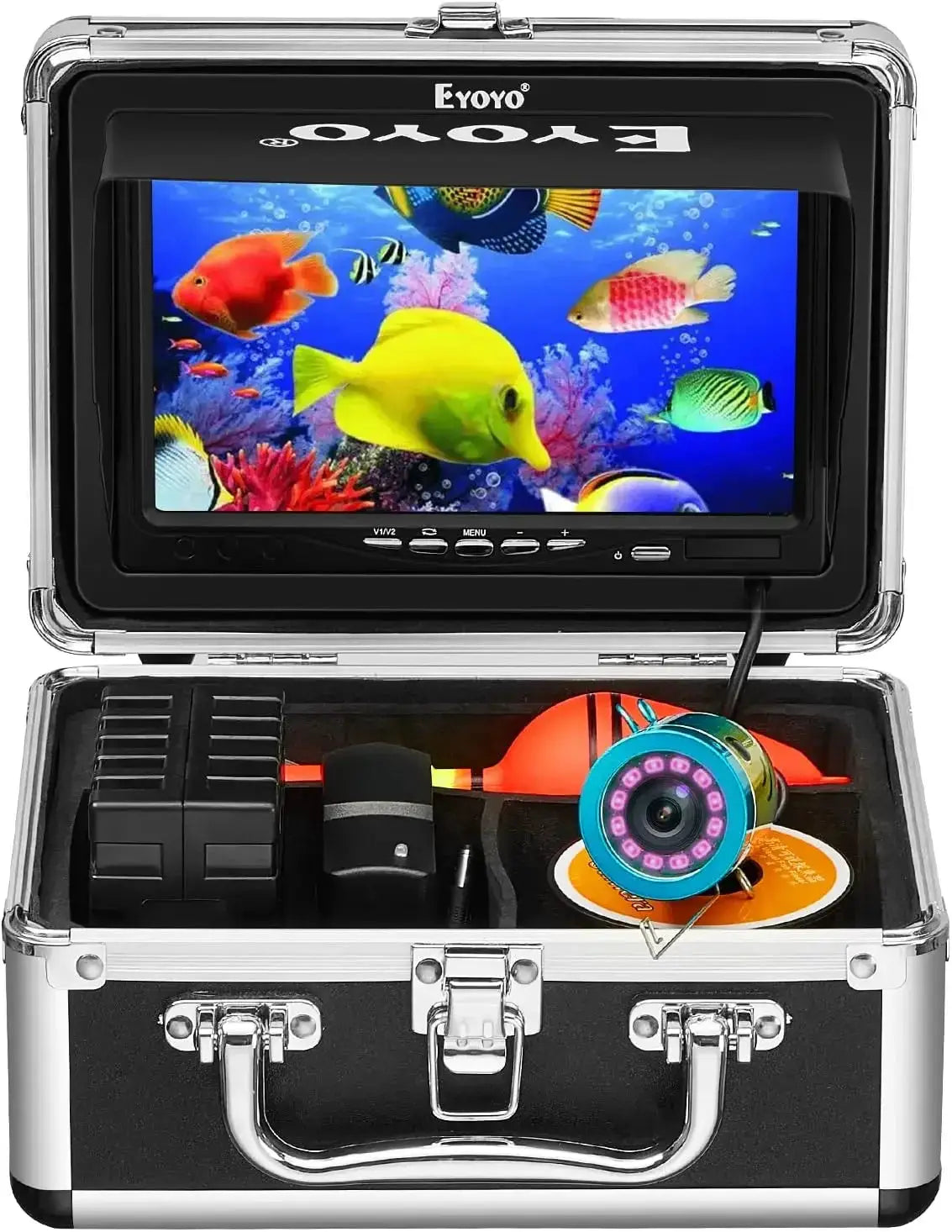 Eyoyo Underwater Fishing Camera 7'' LCD Monitor Fish Finder Waterproof 1000TVL12pcs Infrared Lights for Lake, Boat, Ice Fishing by Beastly Survival Outlet