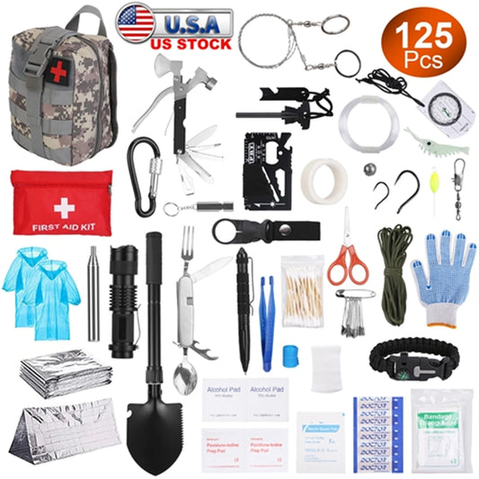 125 In 1 Emergency Survival Kit for Camping and Outdoor Adventures