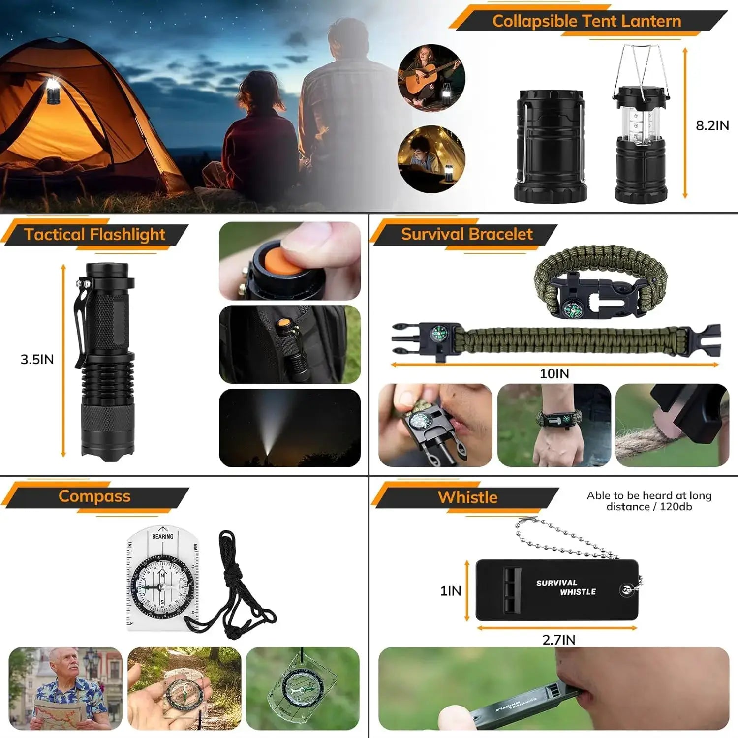 Survival Kit With First Aid And Tactical Gear Outdoors Gears by Beastly Survival Outlet