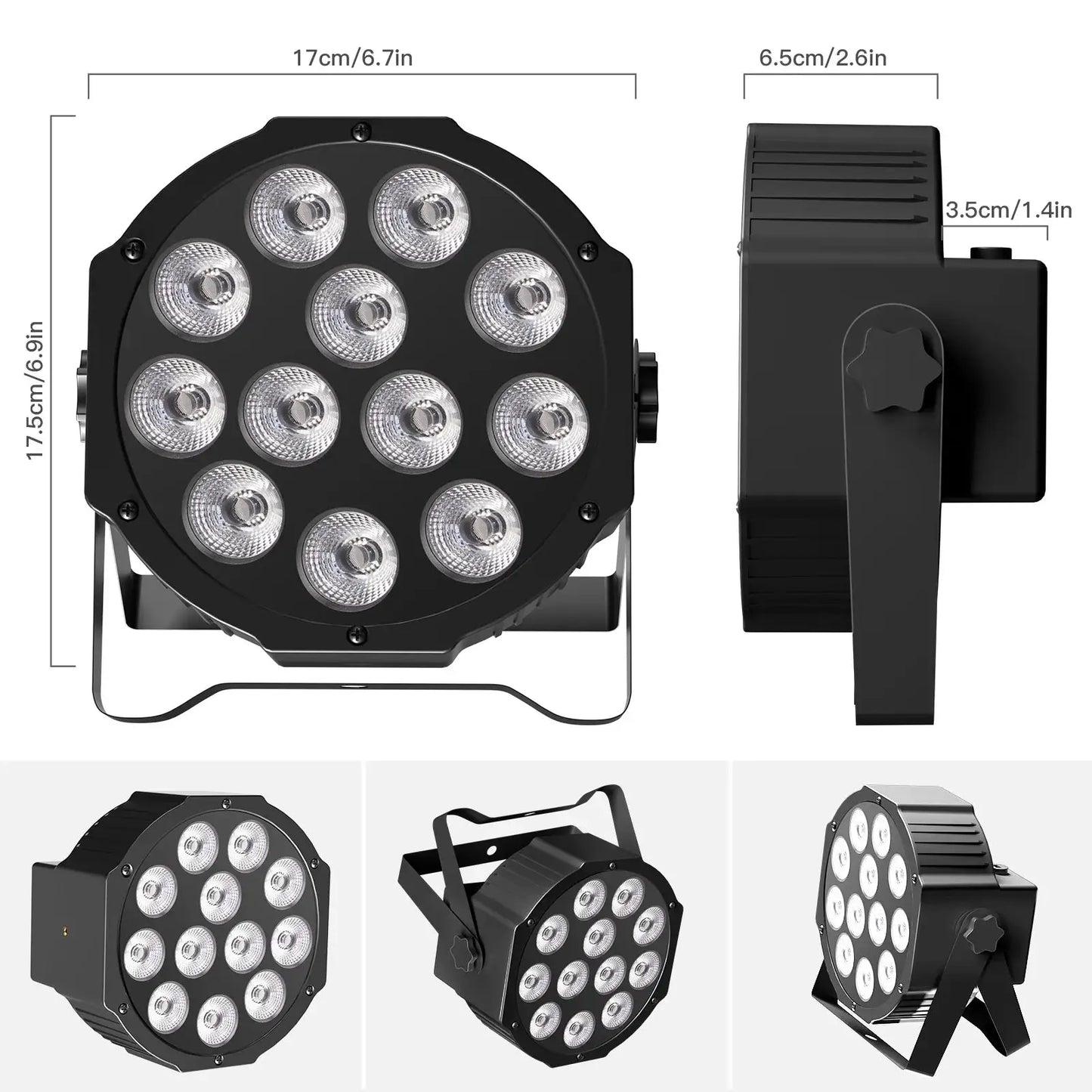 U'King 8PCS Battery LED Par Light RGBW Stage Flat Strobe Light Par Light Effect DJ Disco Party Holiday Bar Wedding Birthday by Beastly Survival Outlet