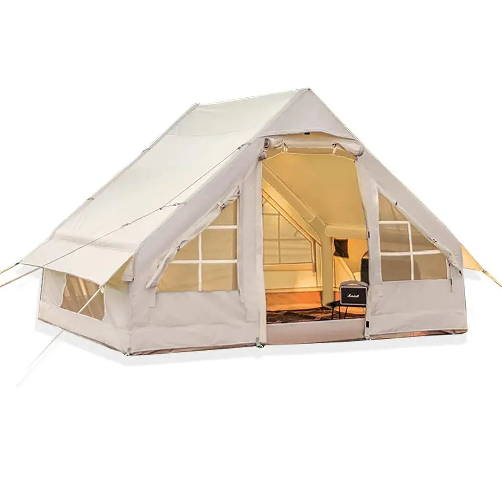Inflatable Tent with Hand Pump Portable Glamping Tent Breathable Air Family Tunnel Tent Oxford Fabric for 4-6 People by Beastly Survival Outlet
