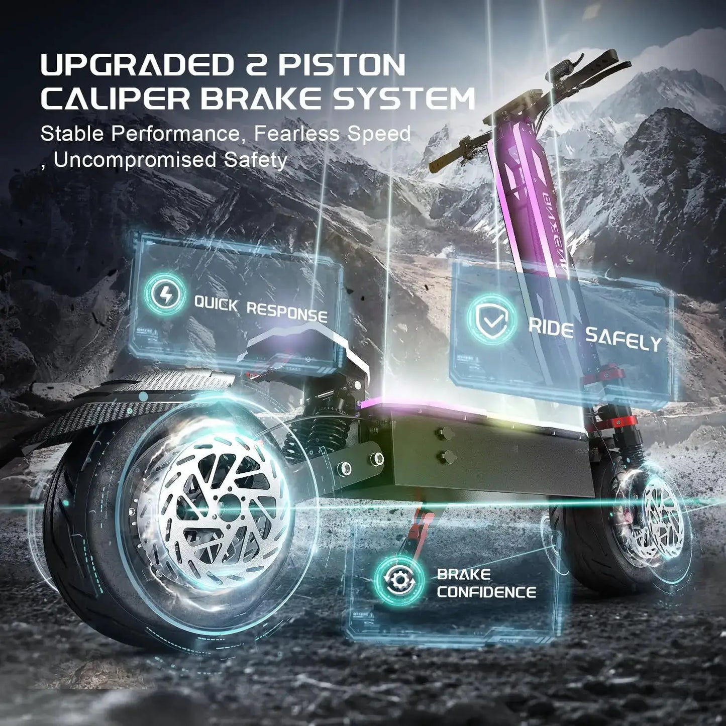 ONECNA NEW GT9 GT8 GT7 Adult Electric Scooter, 5600W/7000W Dual Motors, Maximum Speed up to 45 50 55 MPH, Equipped with 60V 33Ah/38Ah Battery, Maximum Speed up to 50/55 MPH, Large Display Screen, 11 Inch/12 inch Tubeless Tire by Beastly Survival Outlet