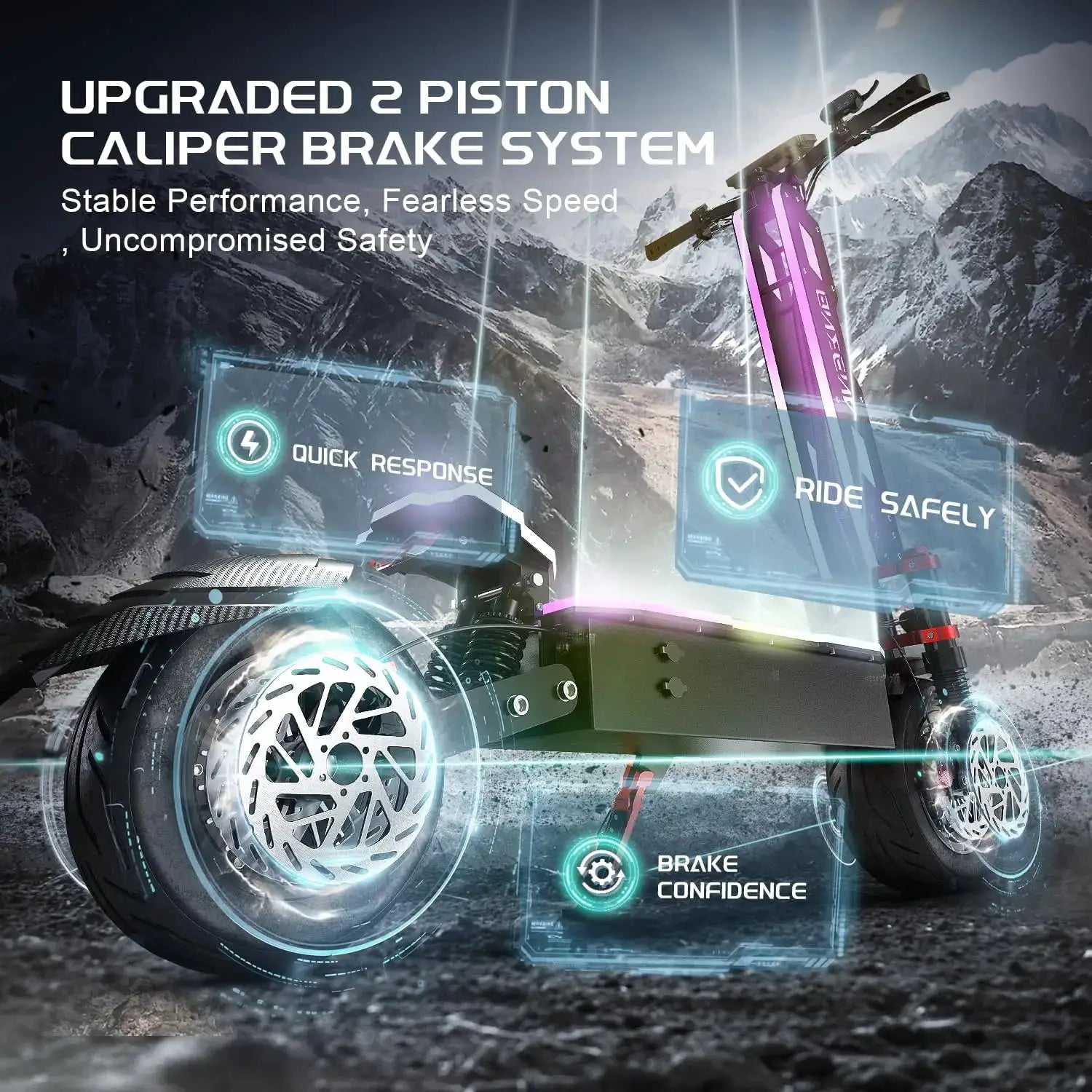 ONECNA NEW GT9 GT8 GT7 Adult Electric Scooter, 5600W/7000W Dual Motors, Maximum Speed up to 45 50 55 MPH, Equipped with 60V 33Ah/38Ah Battery, Maximum Speed up to 50/55 MPH, Large Display Screen, 11 Inch/12 inch Tubeless Tire by Beastly Survival Outlet