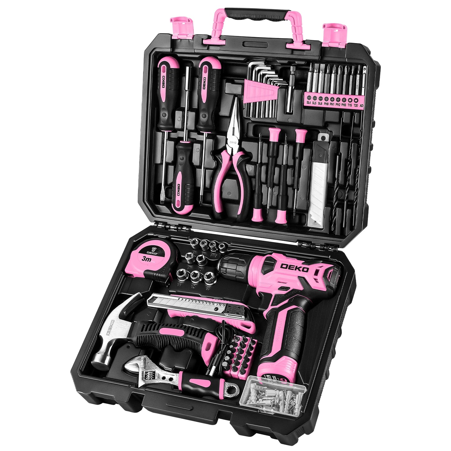 Deko 126Pcs Power Tool Kit With 8V Cordless Drill Included