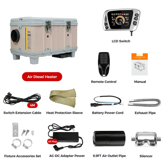 8KW 12V/220V Portable Diesel Air Heater W/ Self-Cleaning & Bluetooth APP, High Altitude Mode Car Diesel Heater for RV Truck Van by Beastly Survival Outlet