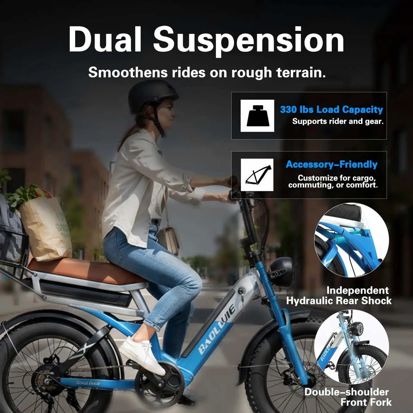 BAOLUJIE 2033 Electric Bike for Adults，1200W 48V 30AH Electric Bicycle，50KM/H Max Speed， Mountain E bike UL2849【1 Year Warranty】 by Beastly Survival Outlet