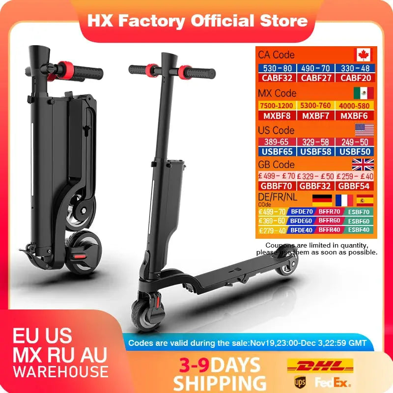 HX X6 Foldable Electric Scooter 350W 25KMH For Adults XS Max by Beastly Survival Outlet
