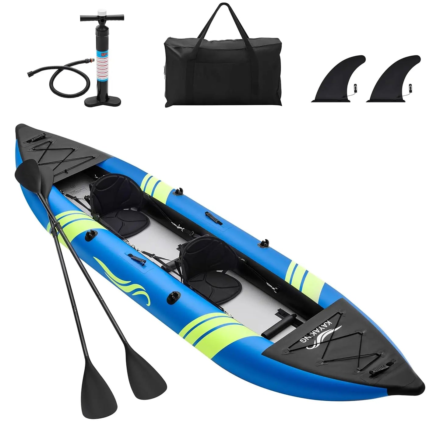 Two Person Inflatable Kayak With Luminous Strips And Pump XL