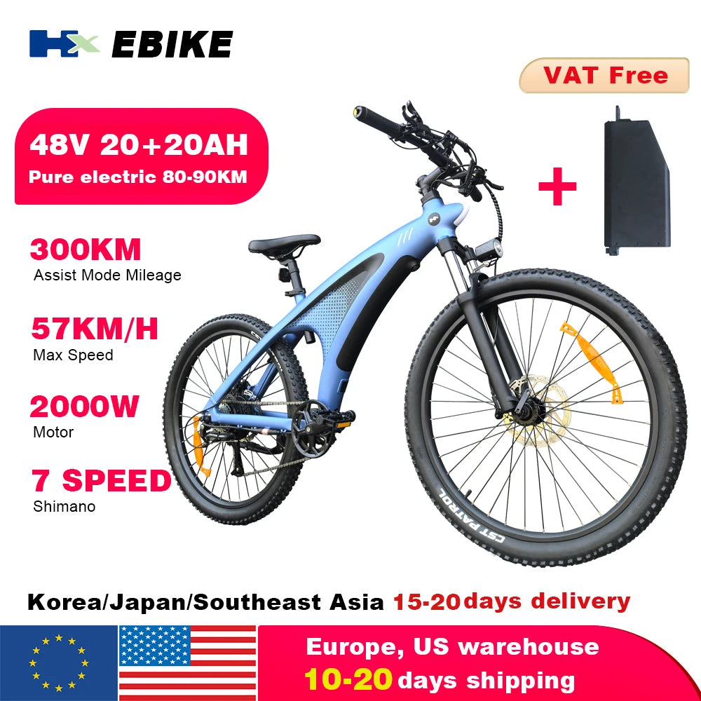 HX Q5 2000W Electric Mountain Ebike 27.5 Inch Off Road
