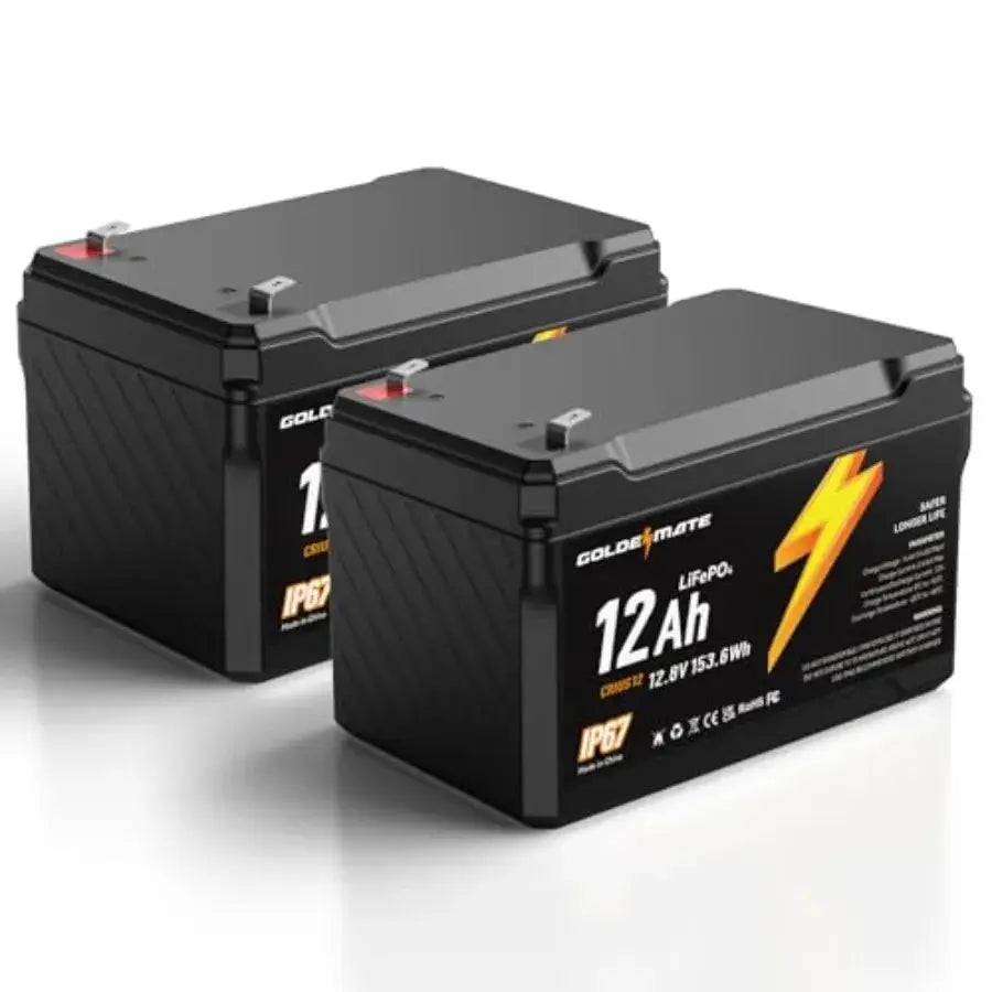 Power Wheels, Solar, Marine, Fish Finder, Ride-on Toy application; LiFePO4 material; black color; 12V 12Ah, 5000+ deep cycles, by Beastly Survival Outlet