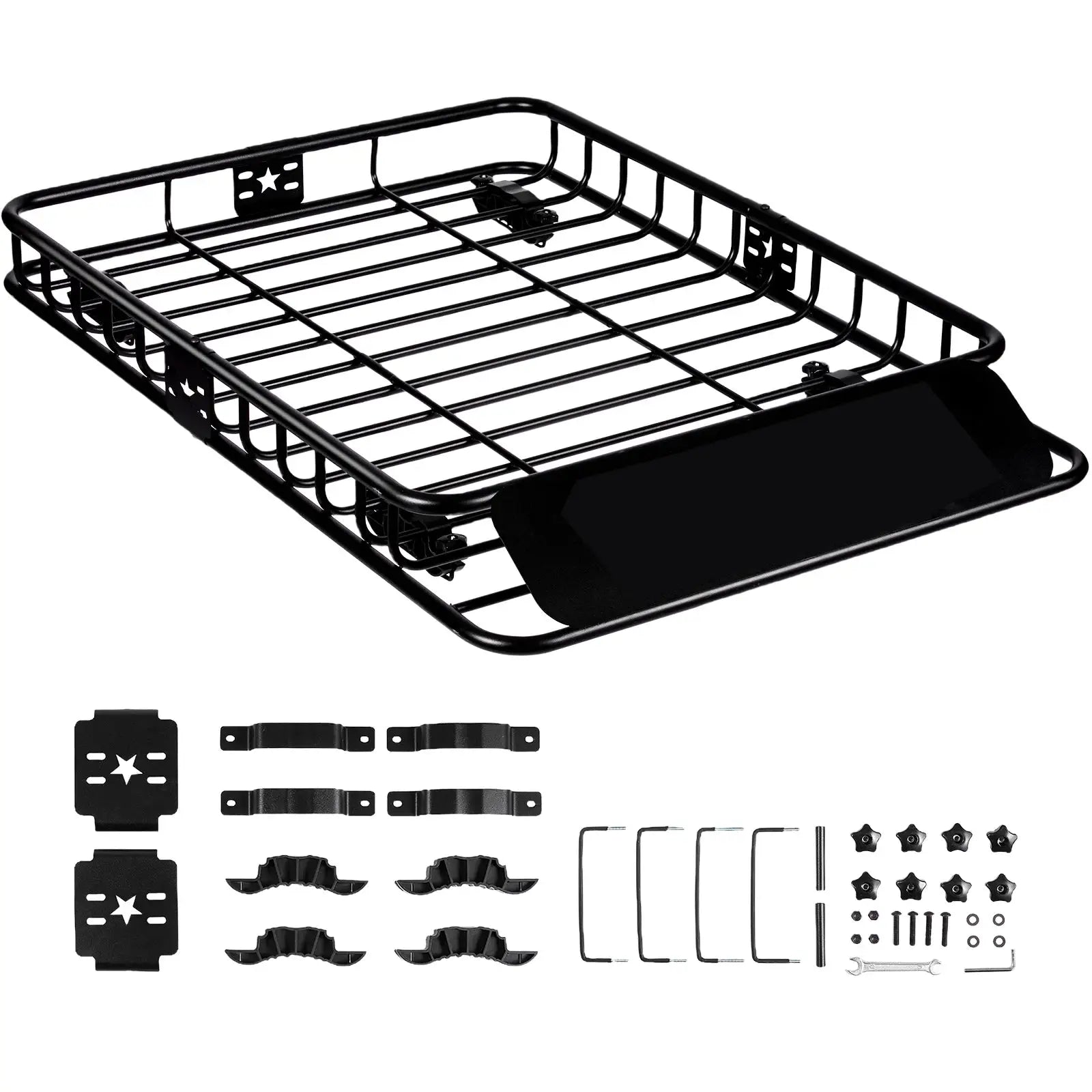 SucceBuy Roof Rack Cargo Basket 46"x36"x4.5" / 51"x36"x5" Rooftop Cargo Carrier Heavy-Duty 200LBS Capacity for SUV Truck Vehicle by Beastly Survival Outlet