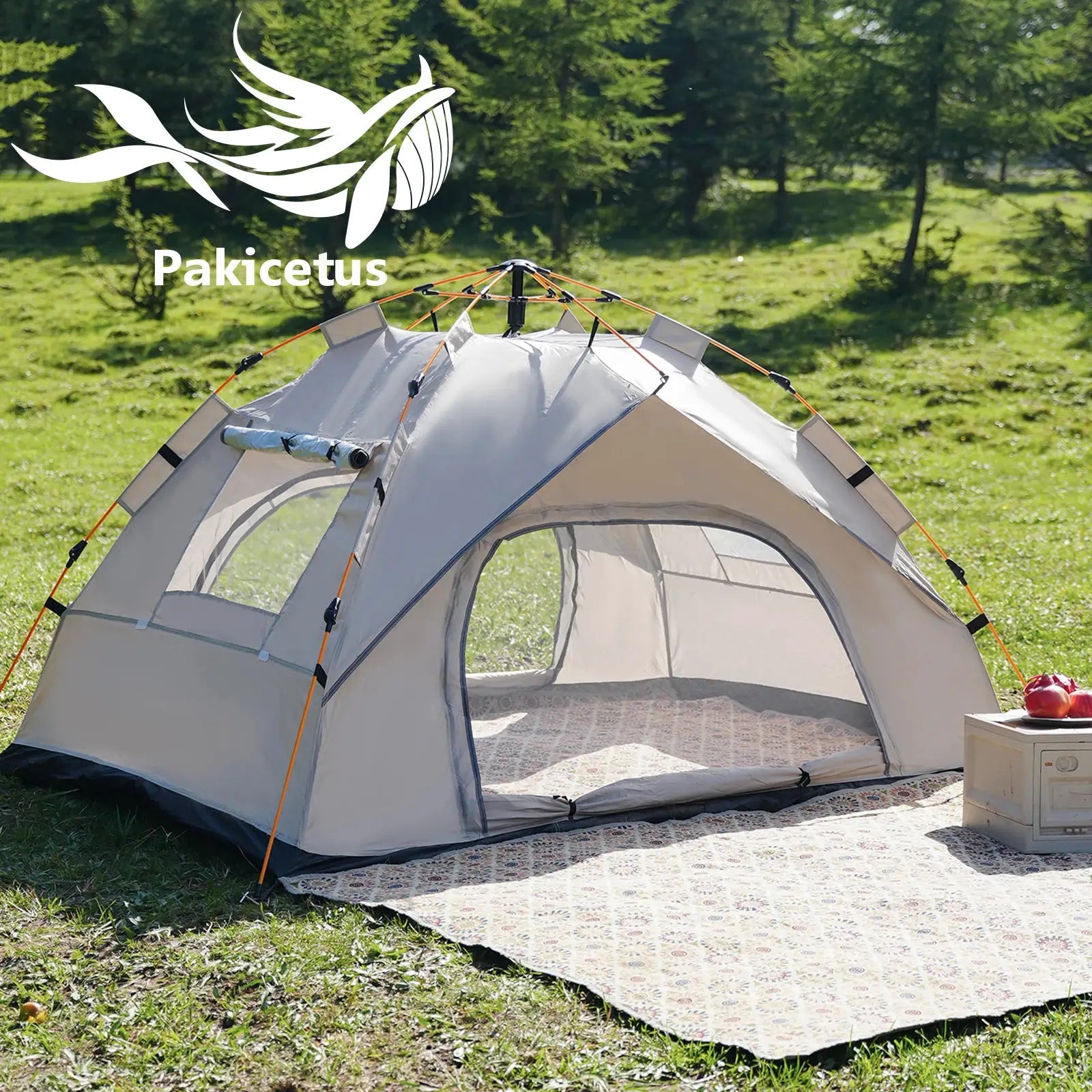Small Silver Compact Auto-Tent - Quick 60-Second Setup Sunshade for 3-4 People, All-Weather & Portable by Beastly Survival Outlet