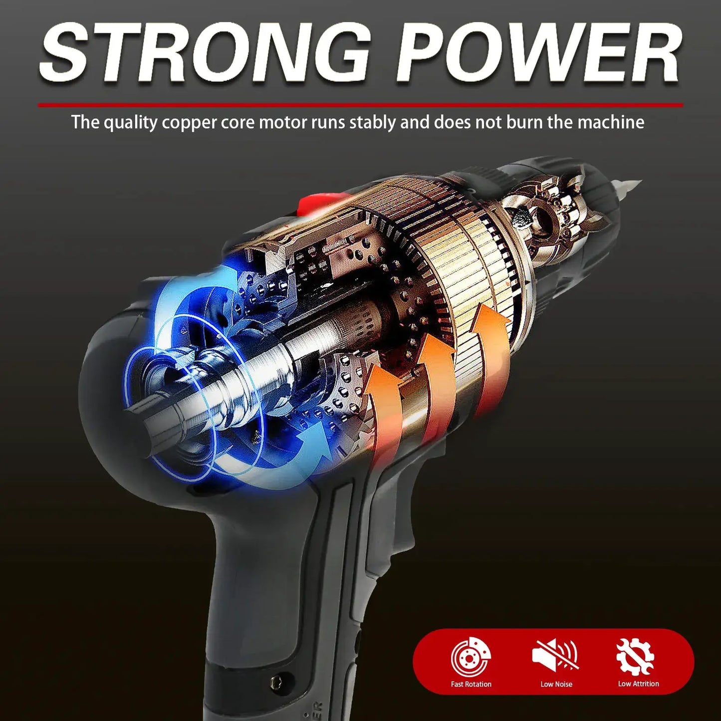 Cordless Drill Impact Driver 21V with 2 Batteries Lithium-Ion and Charger for Drilling Screw Tightening/Loosening Power Tool by Beastly Survival Outlet