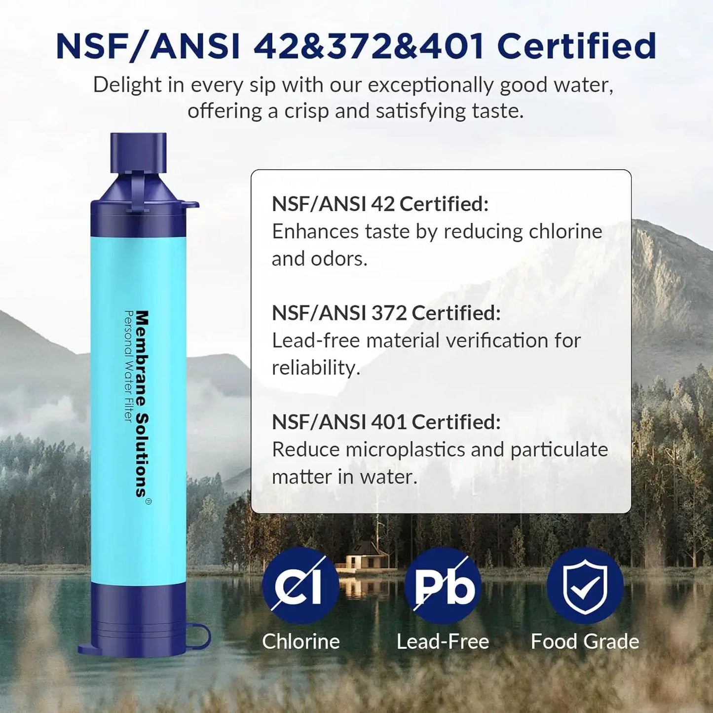 NSF Certified Water Filter Straw For Hiking And Survival Kit by Beastly Survival Outlet