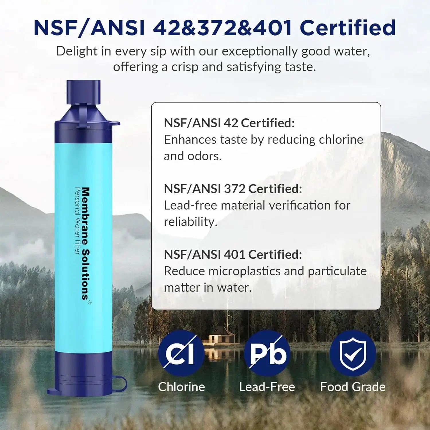 NSF Certified Water Filter Straw For Hiking And Survival Kit by Beastly Survival Outlet