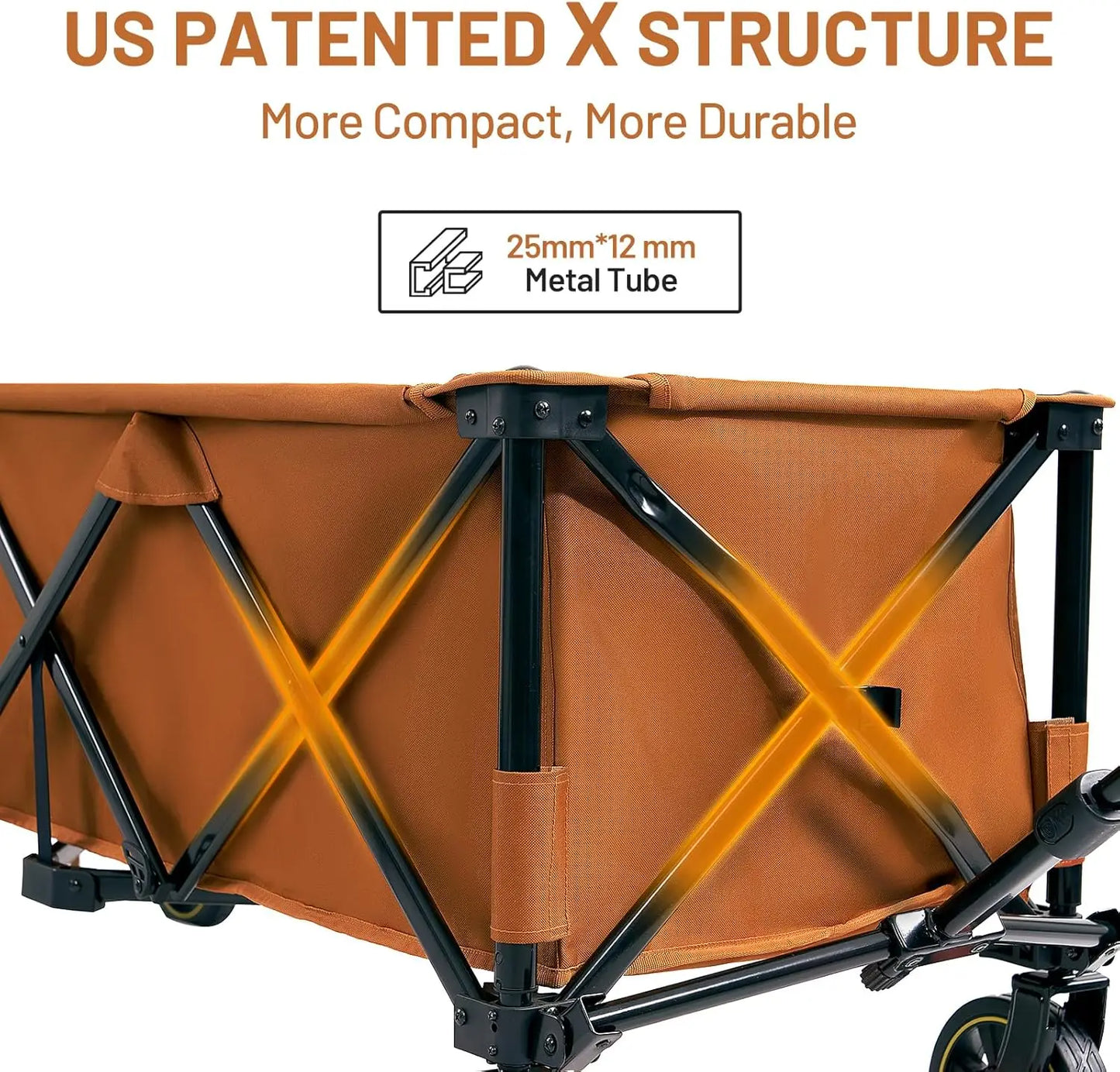 Extended Collapsible Wagon With Brakes And Cargo Net 350Lbs
