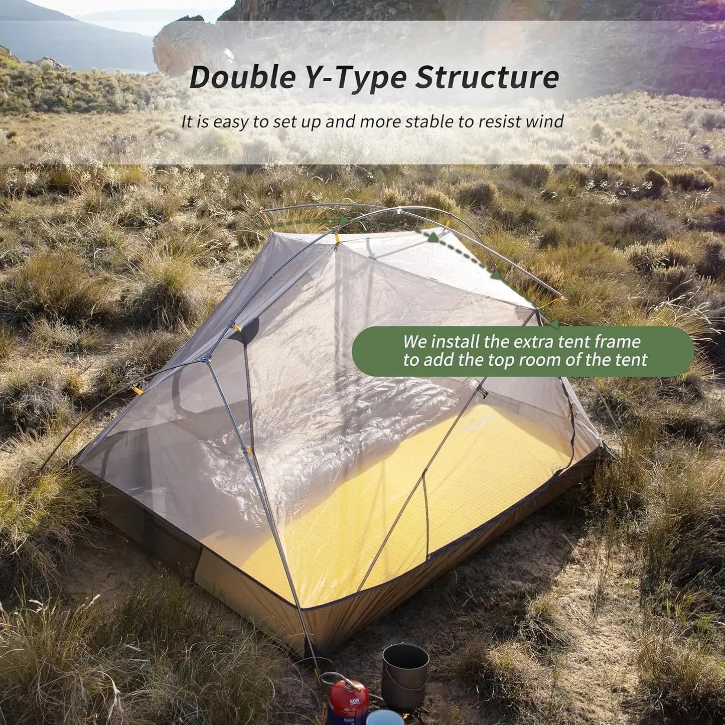 Naturehike Mongar 2 Person Backpacking Tent 210T Ultralight Travel Tent Waterproof Hiking Survival Outdoor Camping Tent by Beastly Survival Outlet
