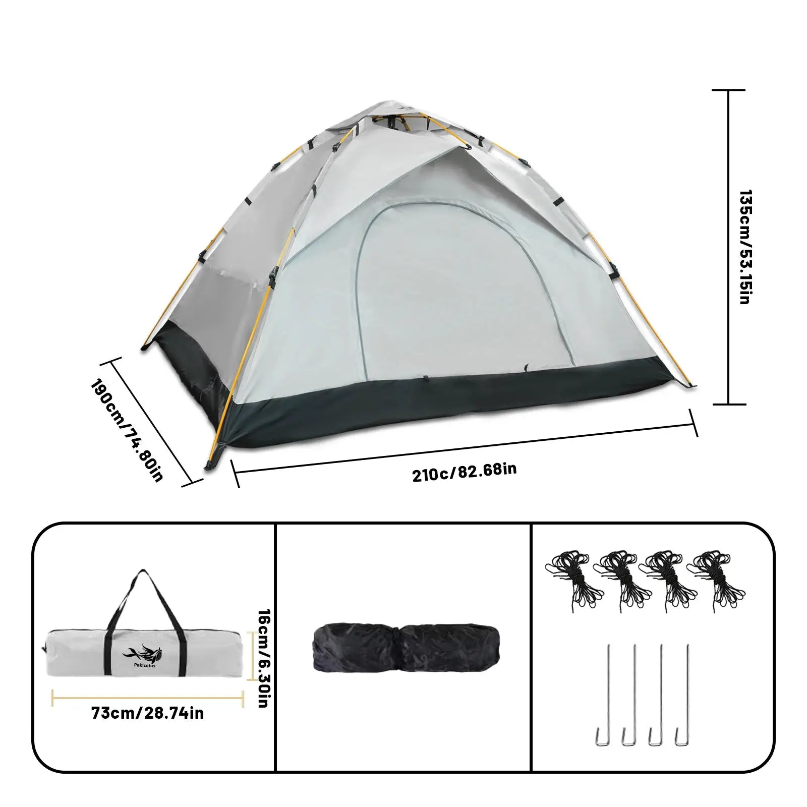 Windproof 2 To 4 Person Camping Tent With Quick Setup Family by Beastly Survival Outlet