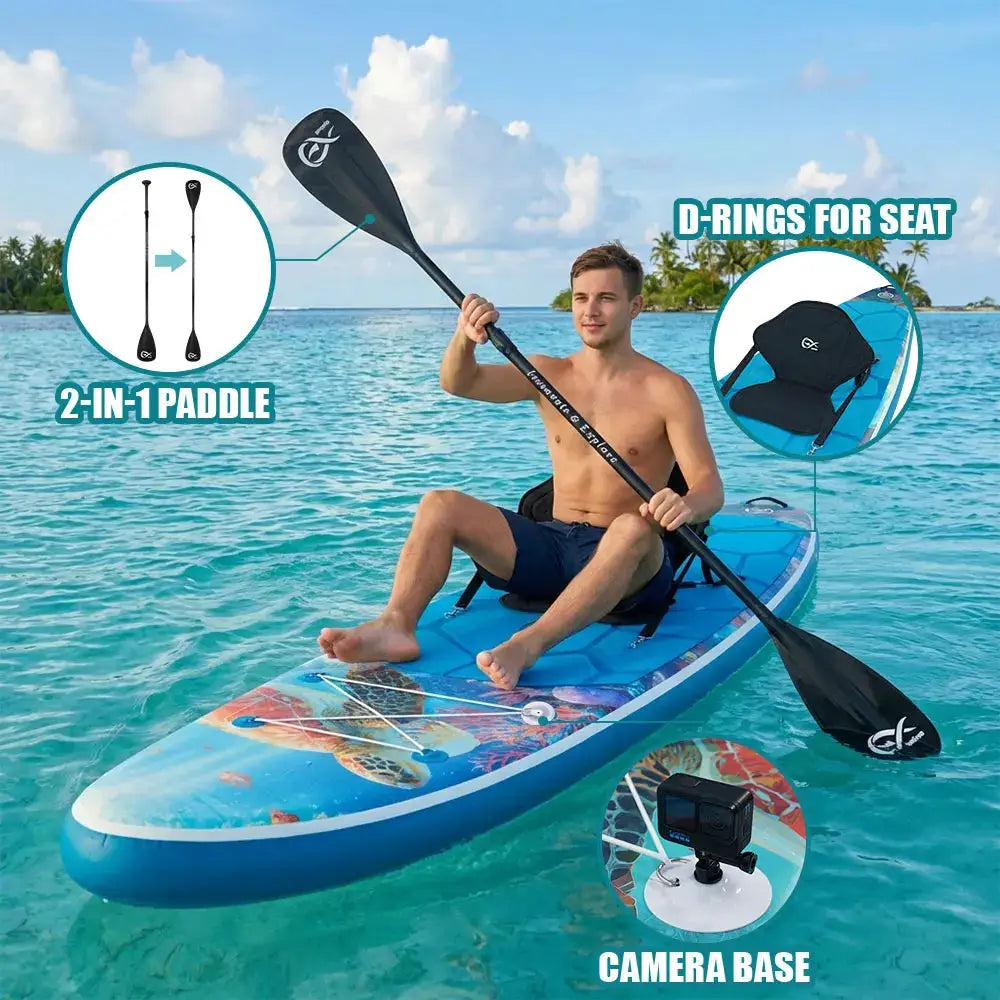 InnoExpo Stand Up Paddle Board Inflatable Surfboard Surf Sup Board Non-Slip Water Sport Paddleboard with Accessories by Beastly Survival Outlet