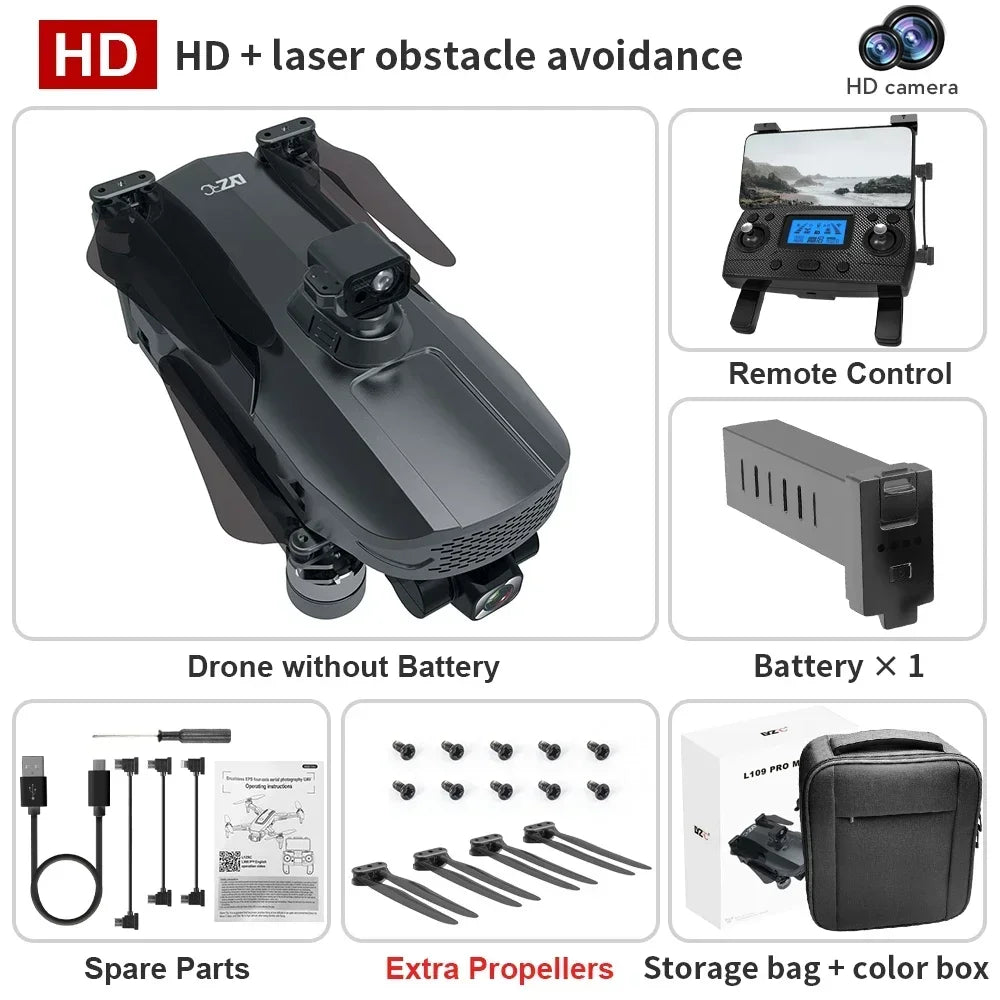 L109 Pro Max GPS Drone 4K 3 Axis PTZ Dual Camera Drone