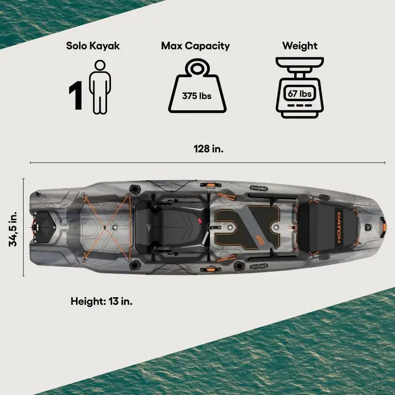 Catch Mode 110 Premium Angler Kayak With Lawn Chair Seat Pad by Beastly Survival Outlet