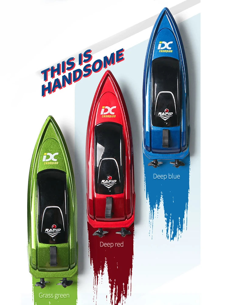 LED Light Waterproof Remote Control Boat 2 4 GHz High Speed Mini RC Ship for Pool And Sea Fun