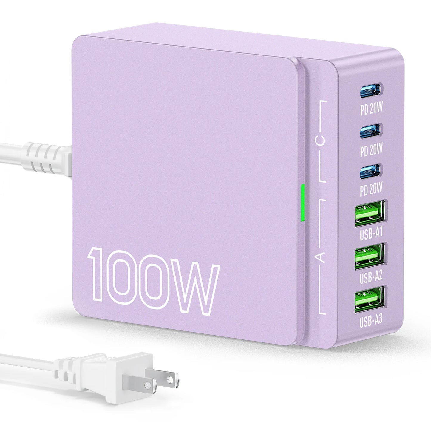 100W 6 Port GaN Quick Charge Hub PD 3 0 For Phones TabletsPC