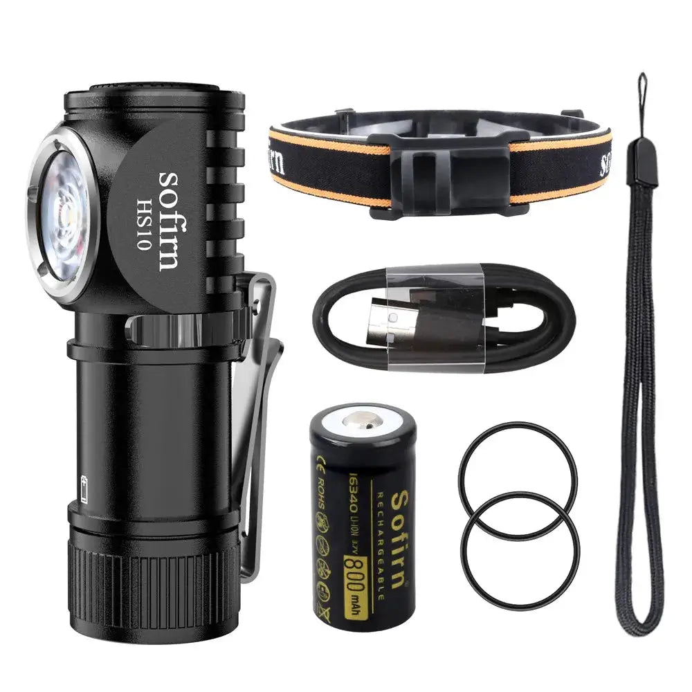 Sofirn HS10 USB C Rechargeable Mini 16340 Headlamp 1100lm TN3535 90CRI Angle Flashlight TIR Optics with Magnet Tail 2 Groups by Beastly Survival Outlet