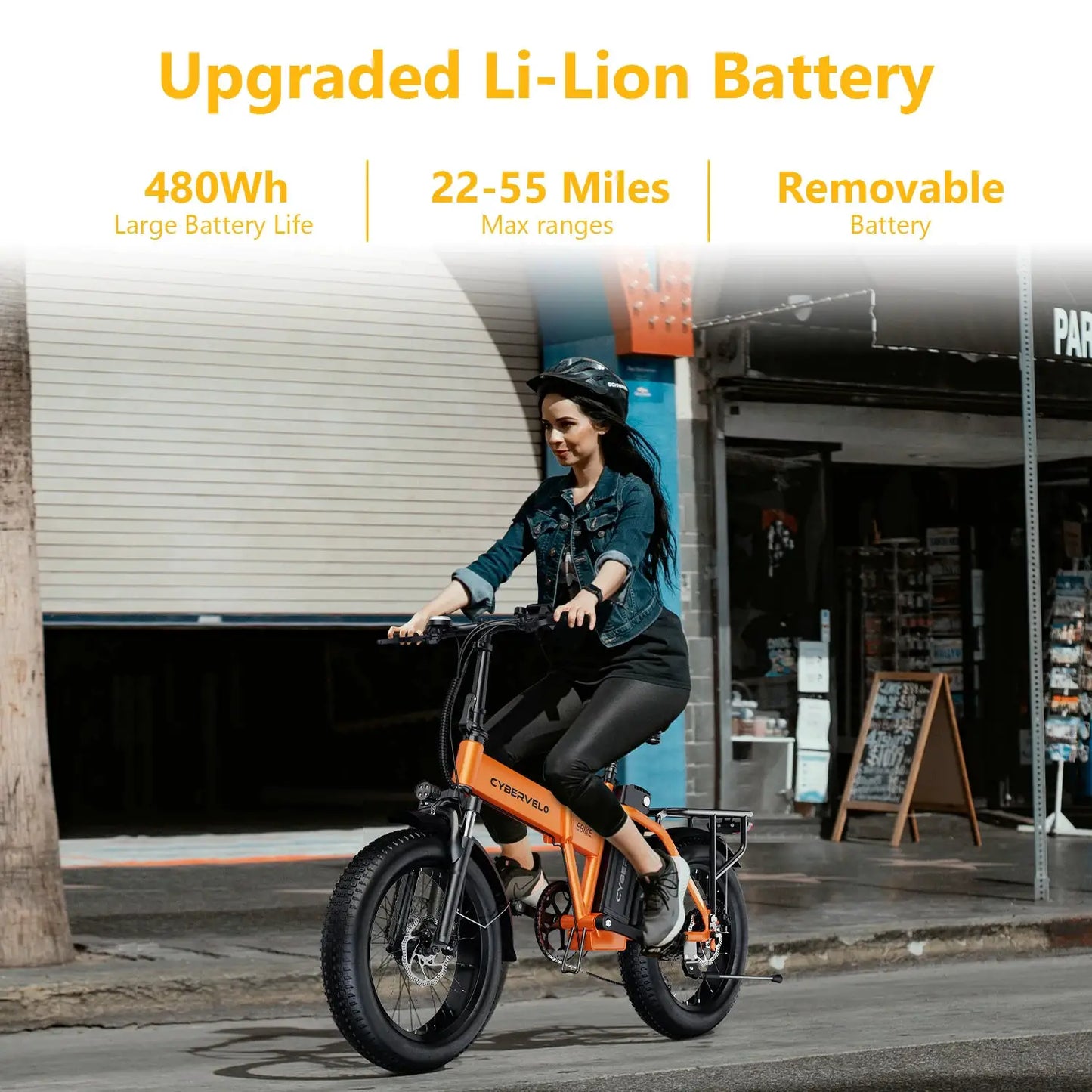 Cybervelo 1000W Peak Electric Bike for Adults Foldable 28+MPH 80Miles Removable Battery Fat Tire Off-road E-bike EK4 EK5 Mars700 by Beastly Survival Outlet