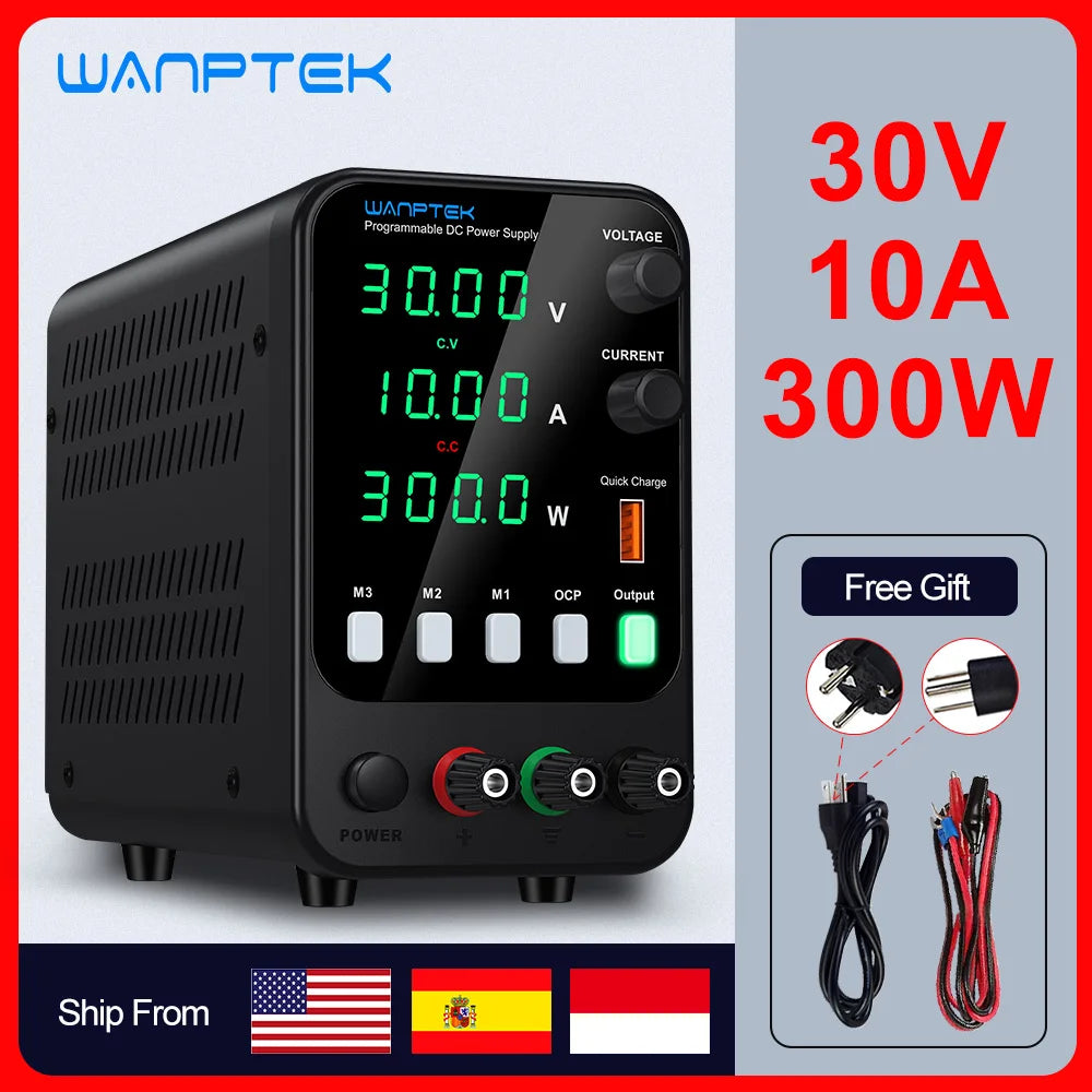 Wanptek Adjustable DC Power Supply 30V 10A Lab Bench ProUnit by Beastly Survival Outlet