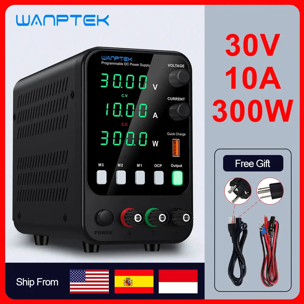 Wanptek Adjustable DC Power Supply 30V 10A LED Lab Bench Power Source Stabilized Switch Power Supply Voltage Regulator 60V 5A by Beastly Survival Outlet