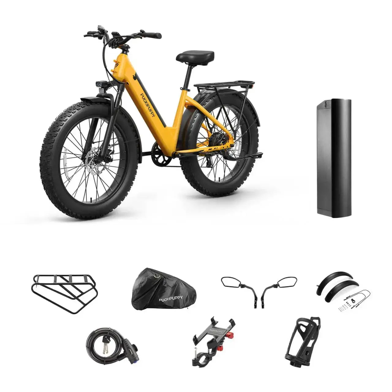 PUCKIPUPPY Samoyed Electric Bike 960W Peak 28MPH Commuter E-Bike All Terrain 26" Fat Tire Electric Bicycle with 2-Year Warranty by Beastly Survival Outlet