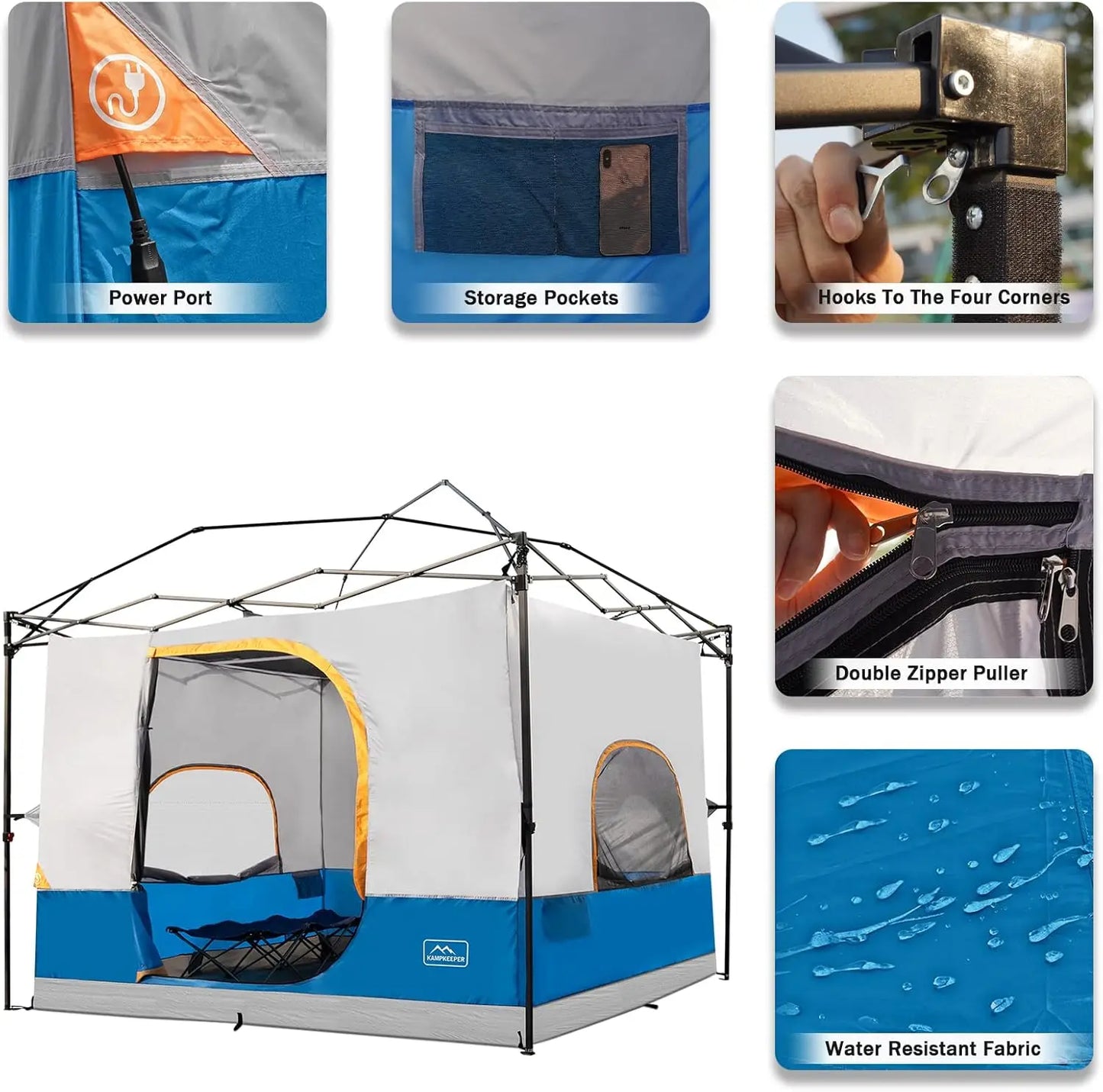 Camping Inner Tent for Pop Up Canopy with Vented Roof Design