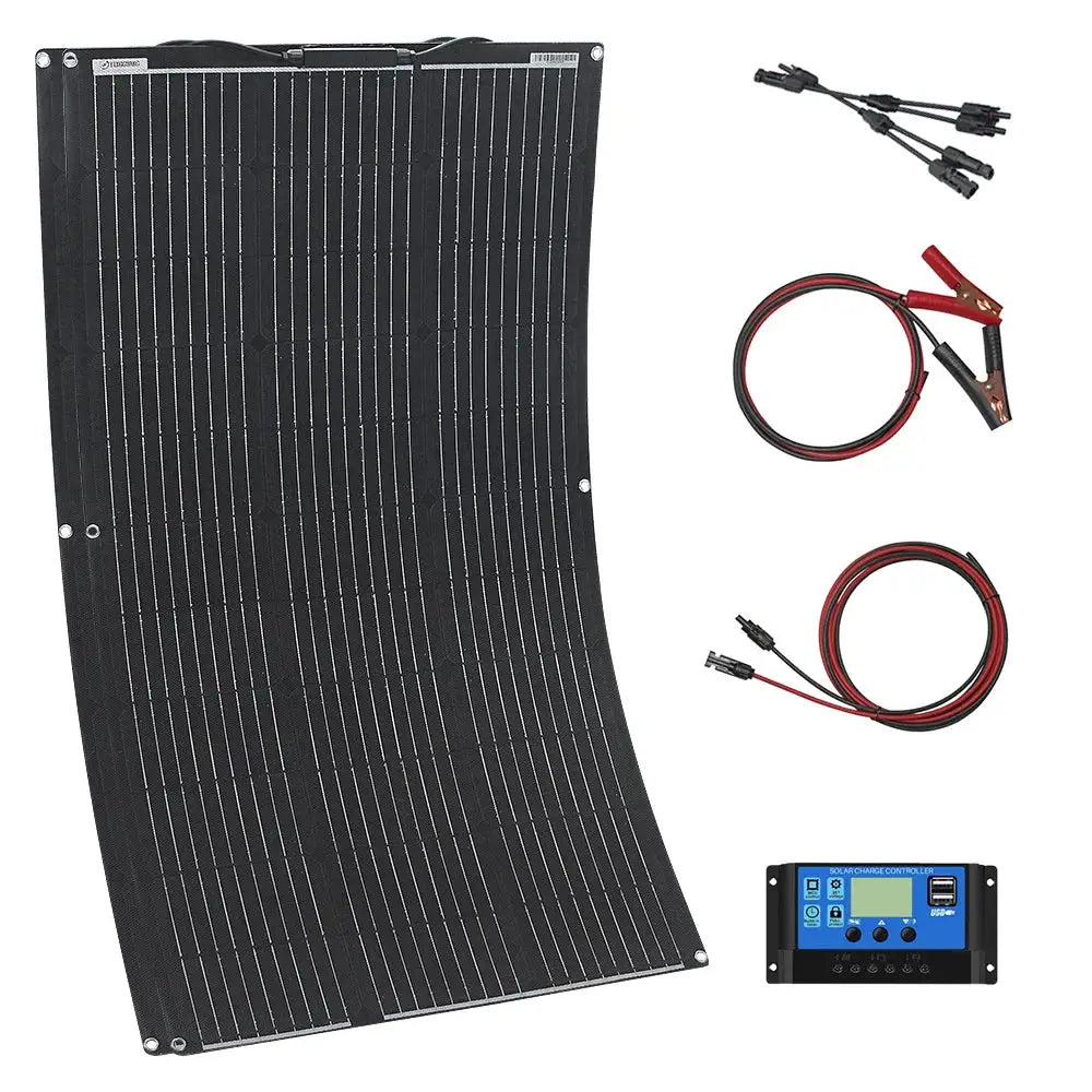 Ultra Flexible Solar Panel Kit 100W 200W 300W 12V 24V Charge by Beastly Survival Outlet