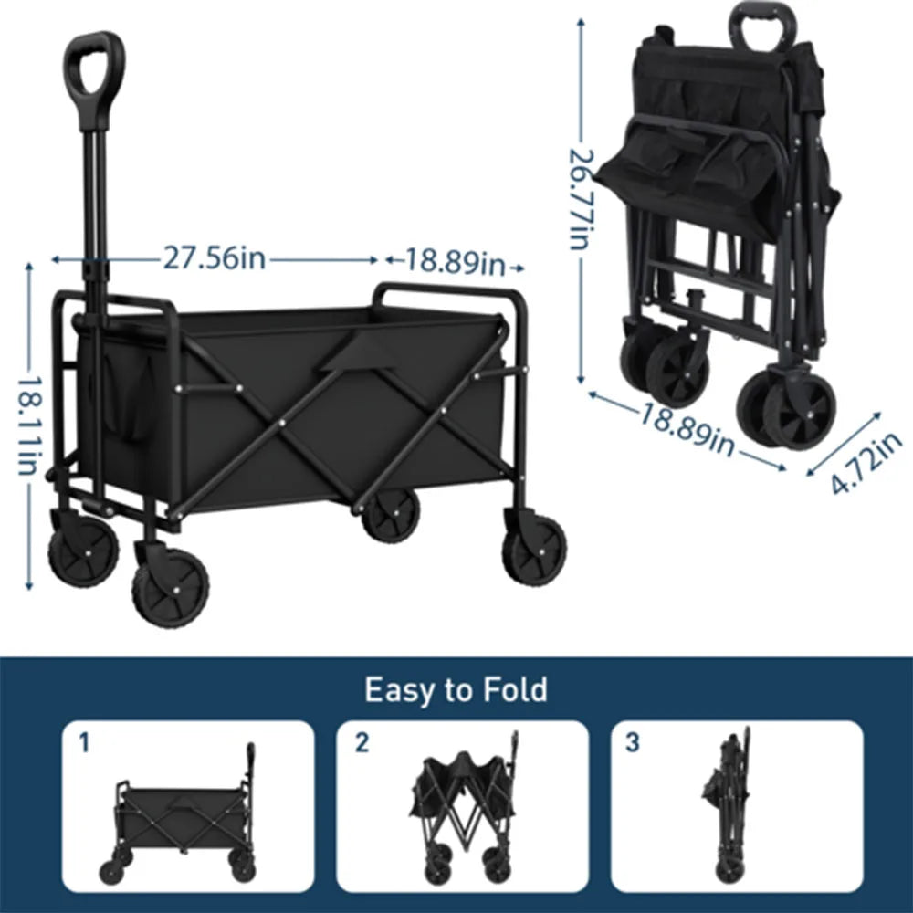 Foldable Garden Wagon Cart Portable Trolley for Beach and Shopping